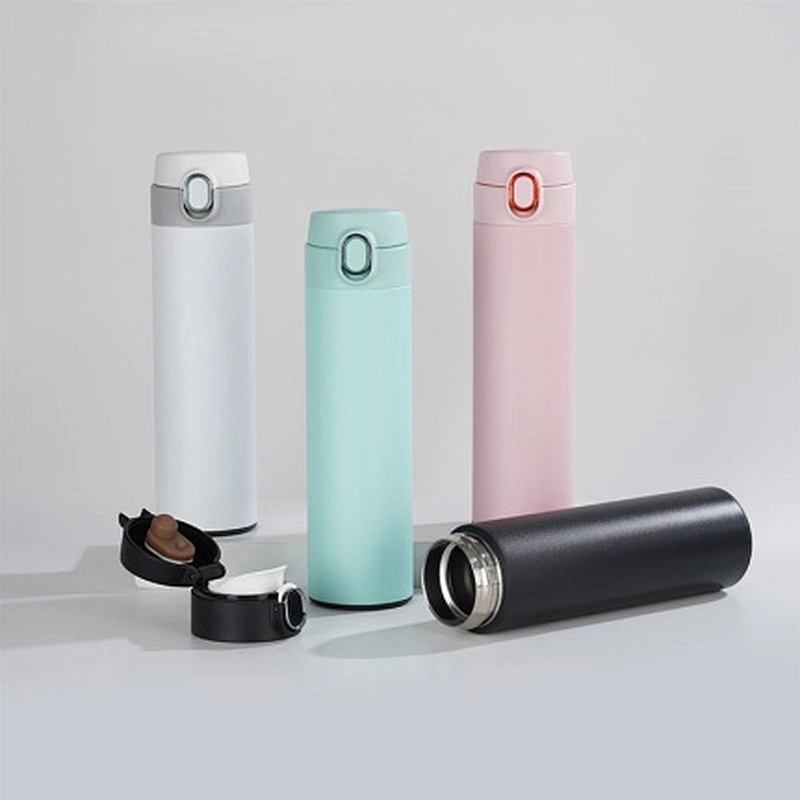 450 ml double wall stainless steel vacuum bottle with 304 s/s inner, 201 s/s outer with powder coating